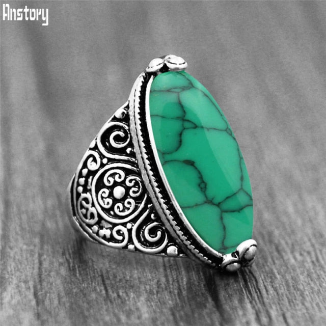 Antique Natural Oval Stone Ring