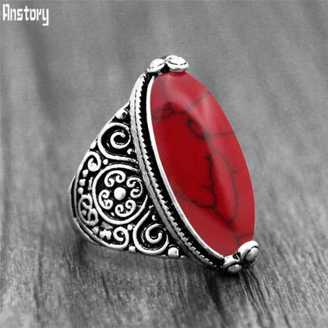 Antique Natural Oval Stone Ring