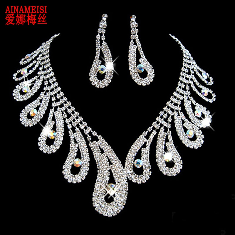 Luxury Crystal Bridal Rhinestone Silver