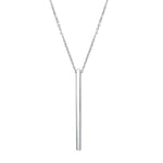 925 Sterling Silver Bar Pendant Chocker Necklace