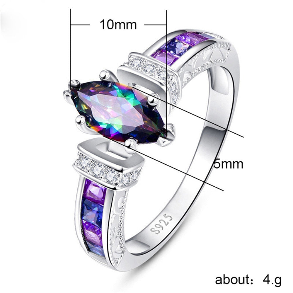 Marquise Shape Shiny Purple Ring