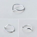 Real 925 Sterling Silver Letter V Ring