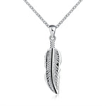 925 Sterling Silver Feather Pendant Necklace