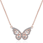 Exquisite 925 Sterling Silver Butterfly Pendant Necklace