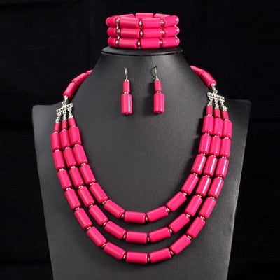 Elegant African Stone Jewelry Set