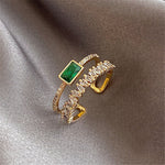 Retro Green Double-layer Ring