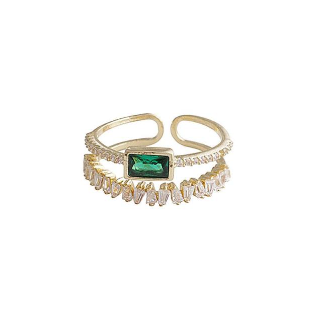 Retro Green Double-layer Ring