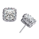 Small 925 Sterling Silver Stud Earrings With Cubic Zirconia