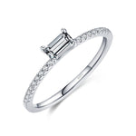 Luxury Geniune 925 Sterling Silver Wedding Engagement Ring